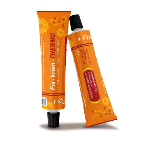 Fix-Creme-THERMO (84 g) ist eine hochwertige, wärmende Massagecreme mit Kampfer, Menthol, Vanillylbutylether sowie einem phytotherapeutischen Komplex aus Ringelblume und Thymian. Dank ihrer innovativen Drei-Phasen-Formel lindert sie sowohl unmittelbar als auch langfristig Muskel-, Gelenk- und Rückenschmerzen. Die Creme wärmt das Gewebe tiefenwirksam, fördert die Durchblutung, wirkt entzündungshemmend und verkürzt die Regenerationszeit nach Sport oder körperlicher Anstrengung.