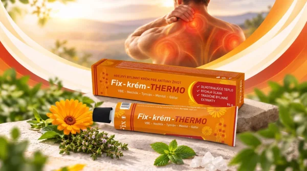 Fix-Creme-THERMO (84 g) ist eine hochwertige, wärmende Massagecreme mit Kampfer, Menthol, Vanillylbutylether sowie einem phytotherapeutischen Komplex aus Ringelblume und Thymian. Dank ihrer innovativen Drei-Phasen-Formel lindert sie sowohl unmittelbar als auch langfristig Muskel-, Gelenk- und Rückenschmerzen. Die Creme wärmt das Gewebe tiefenwirksam, fördert die Durchblutung, wirkt entzündungshemmend und verkürzt die Regenerationszeit nach Sport oder körperlicher Anstrengung.